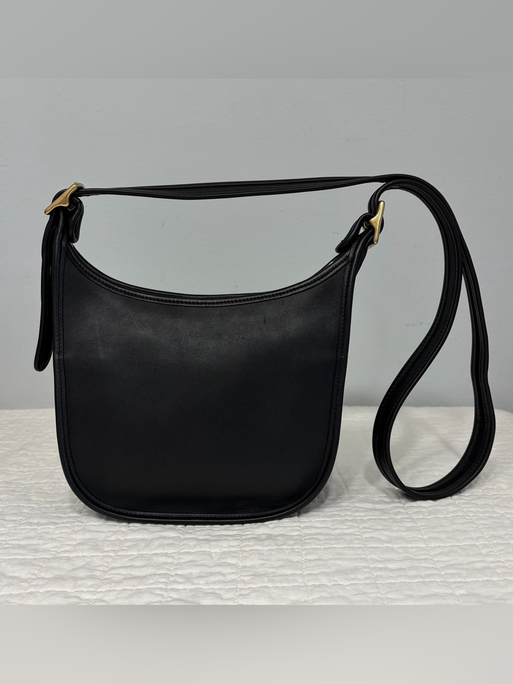 Vintage Coach Janice’s Legacy Bag (#9950) Black Leather with Brass Hardware - Picture 5 of 14
